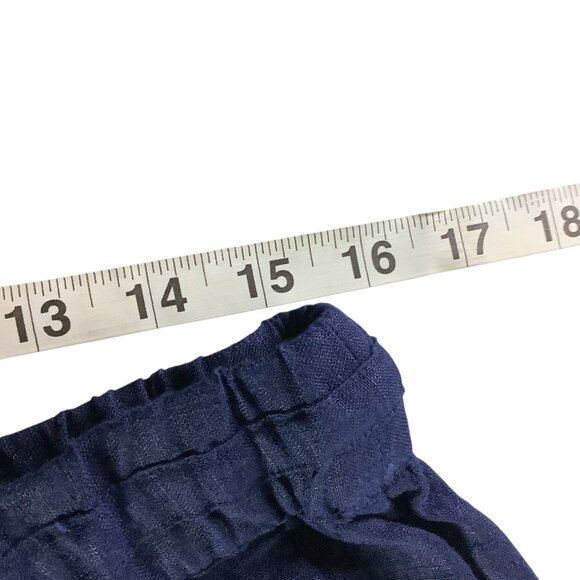 Charter Club Women’s Petite Linen Pants Intrepid Blue Size PL Elastic Waistband - Picture 9 of 16